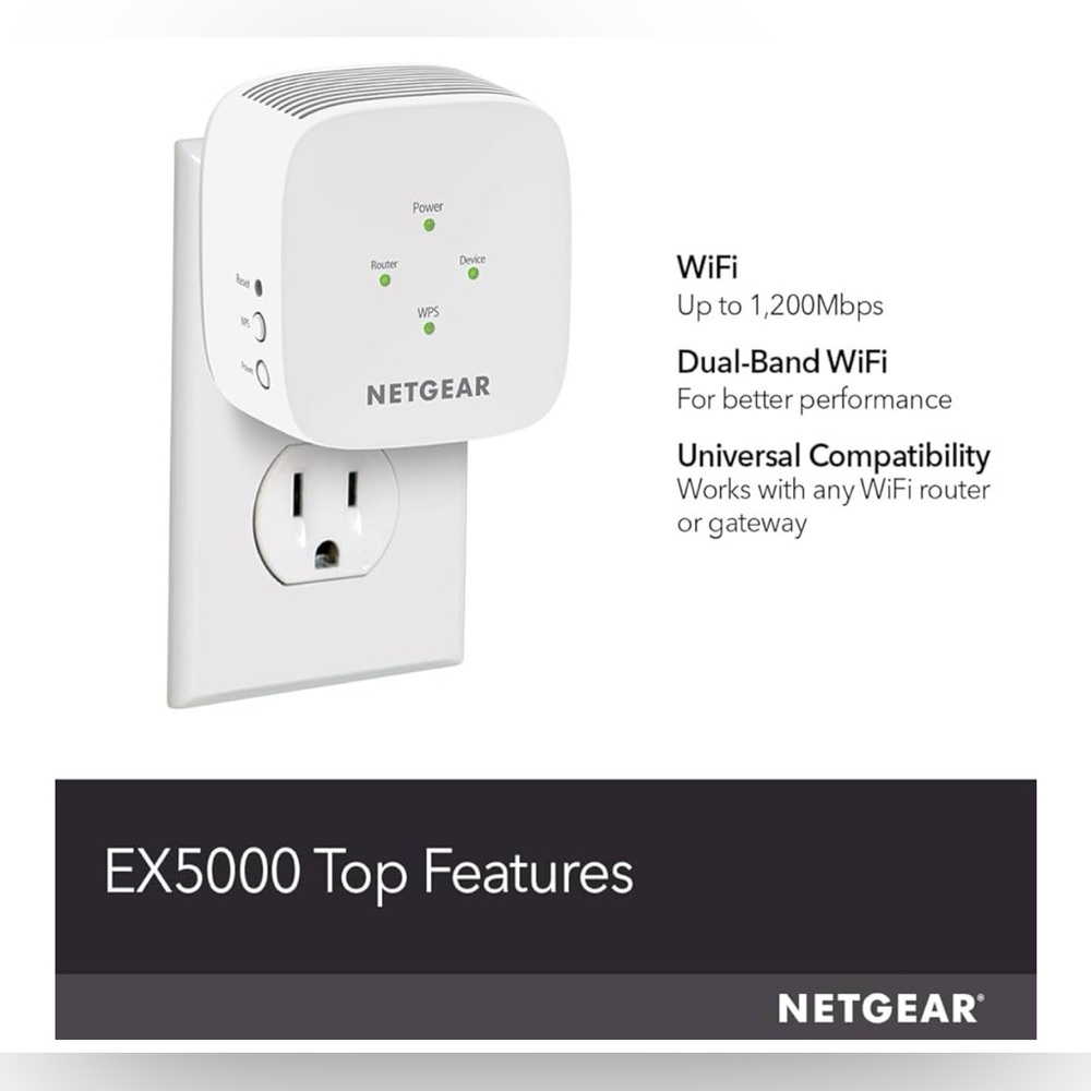 NETGEAR WiFi Mesh Range Extender (EX5000) -  w/ AC1200 Dual Band Signal Booster - Picture 3 of 13